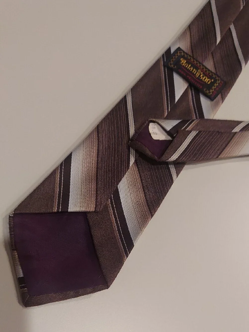 Vintage 1970s Botany 500 Brown Striped Tie